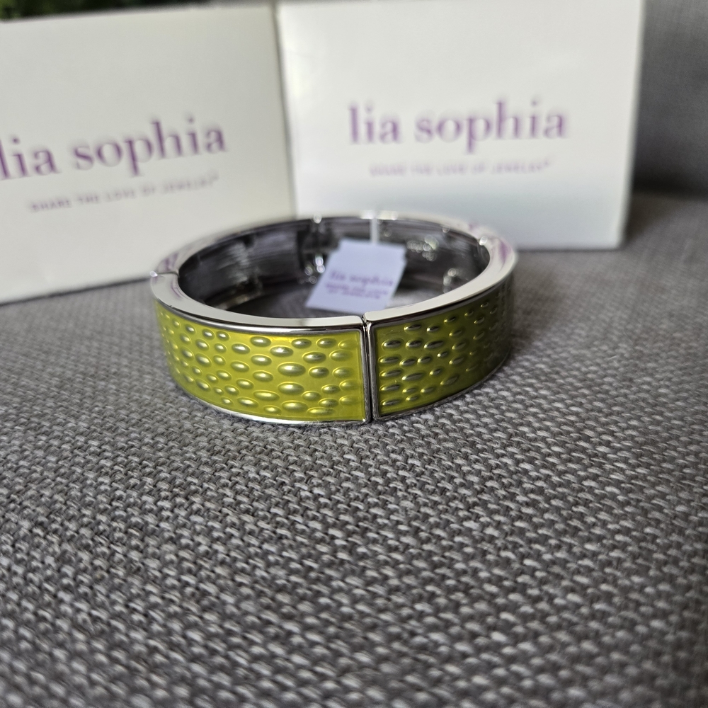 NWT Lia Sophia Green and Silver‎ Elastic Bracelet